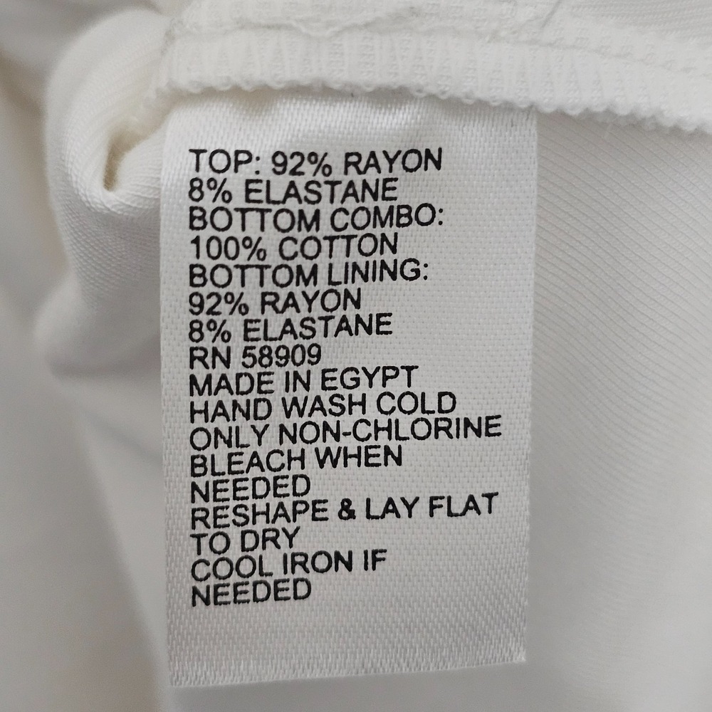 Gianni Bini Women's Dress Large White Crew Neck Sleeveless Mini Bubble Hem 0643 - Picture 11 of 12